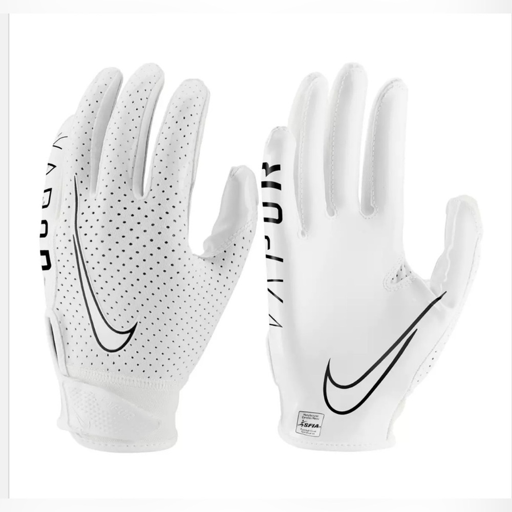 Nike White Football Gloves Youth L